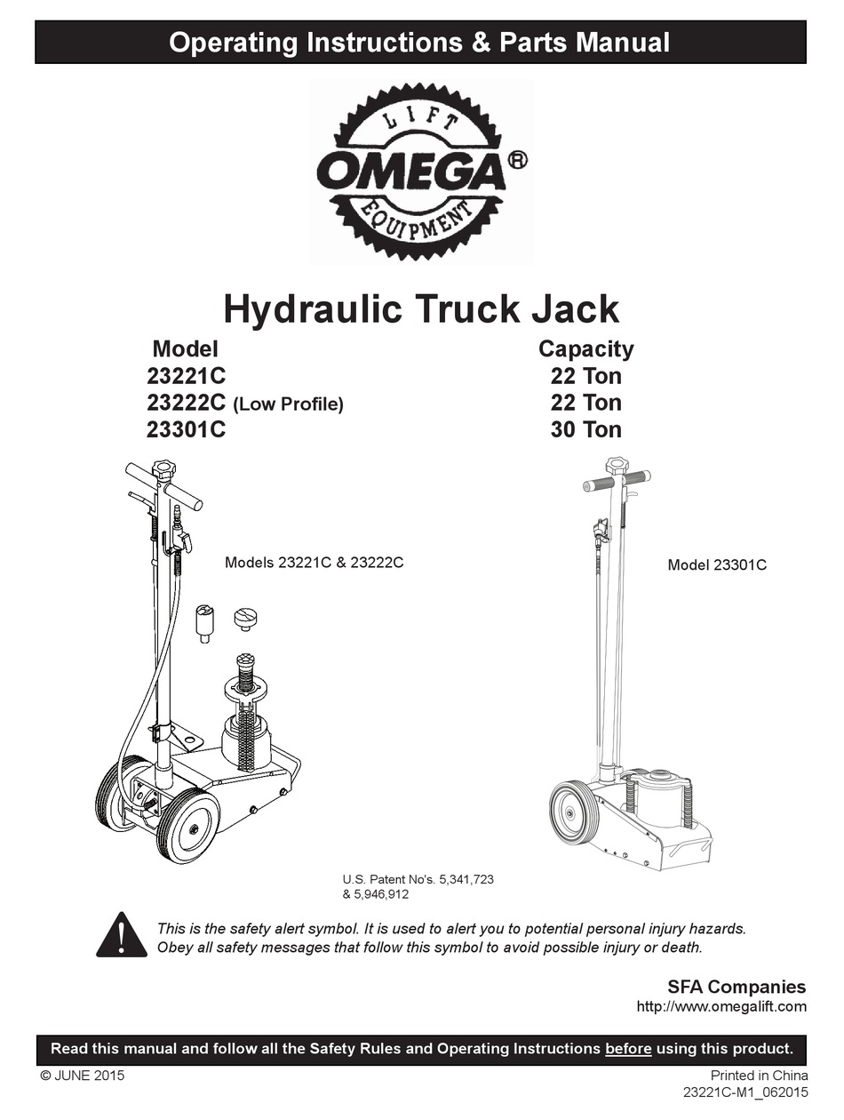 omega-lift-equipment-23221c-operating-instructions-parts-manual-pdf