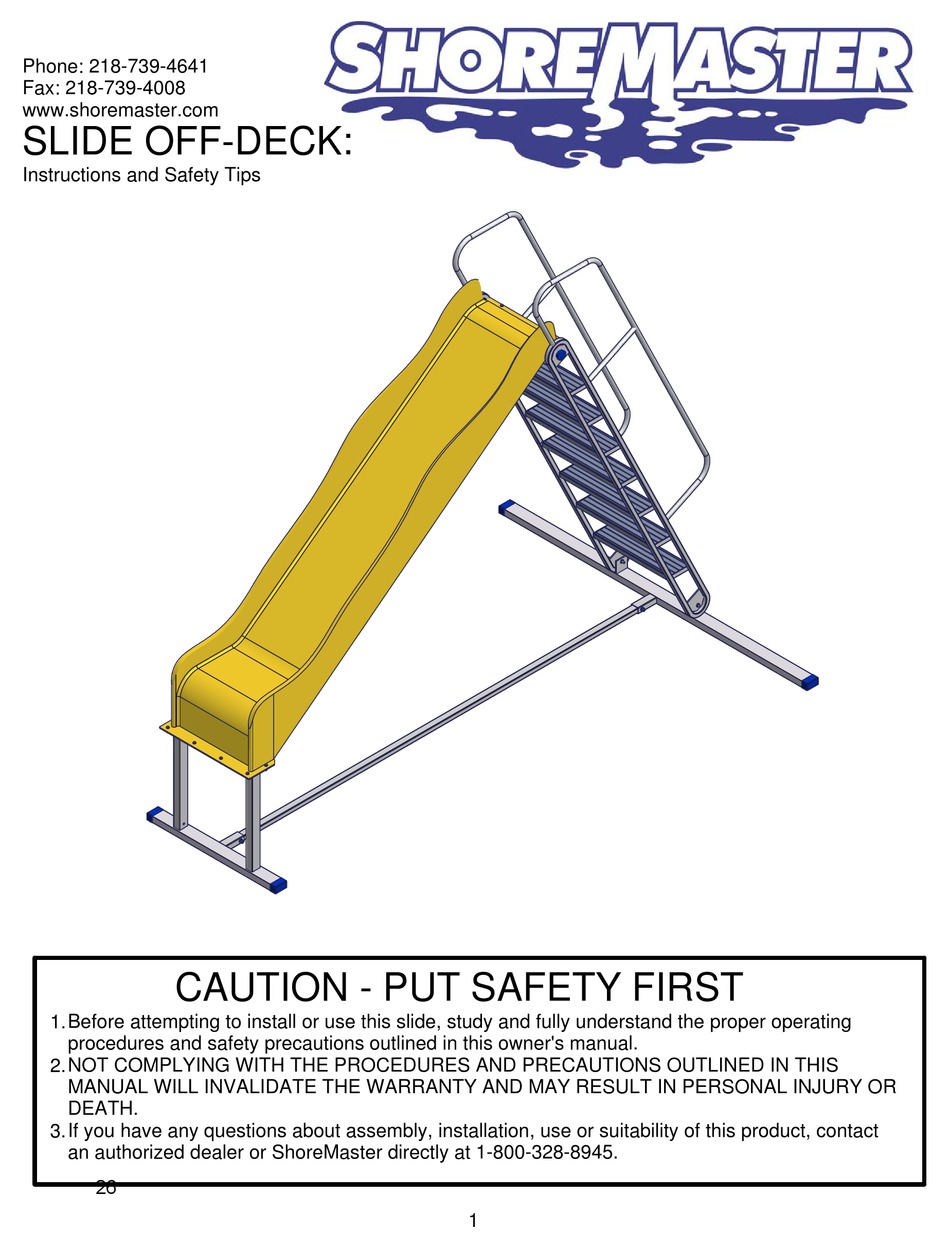 SHOREMASTER SLIDE OFFDECK INSTRUCTIONS AND SAFETY TIPS Pdf Download