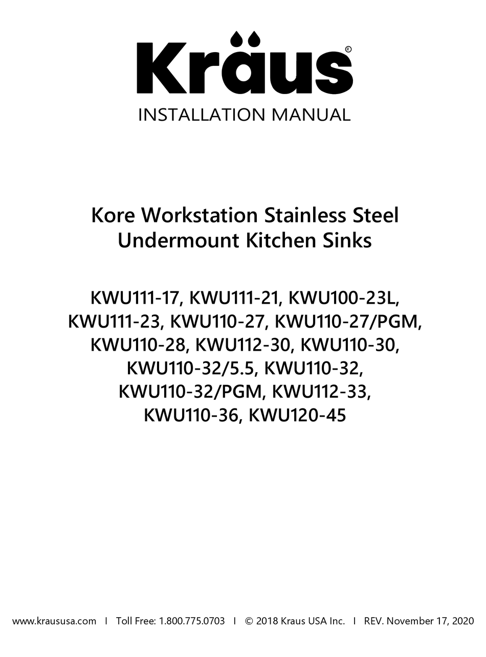 Kraus KWU100-23L 23 Workstation Kitchen Sink With Accessories