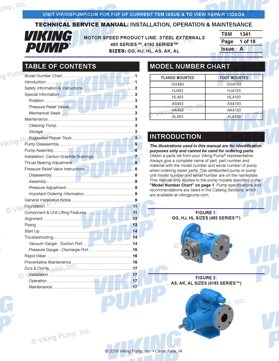 VIKING PUMP 493 SERIES TECHNICAL & SERVICE MANUAL Pdf Download ManualsLib