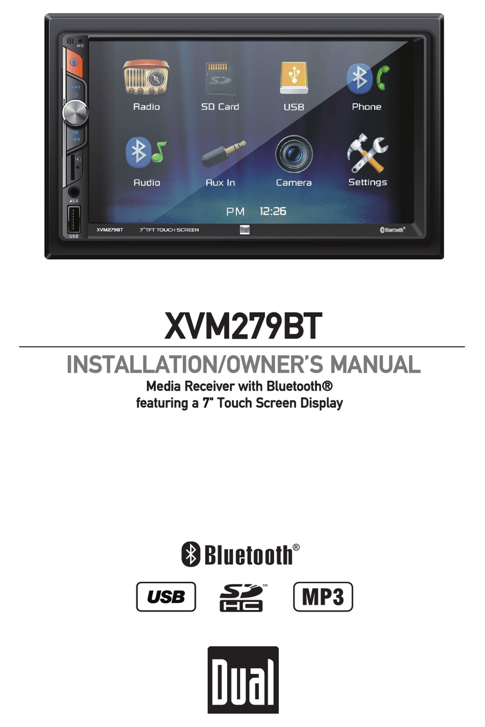 DUAL ELECTRONICS CORPORATION XVM279BT INSTALLATION & OWNER'S MANUAL Pdf ...