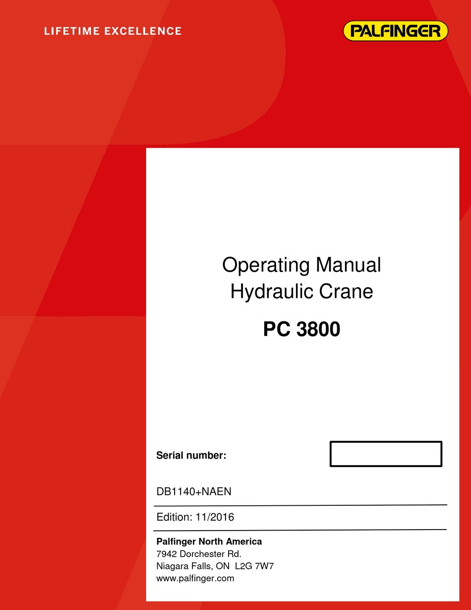 PALFINGER PC 3800 OPERATING MANUAL Pdf Download ManualsLib