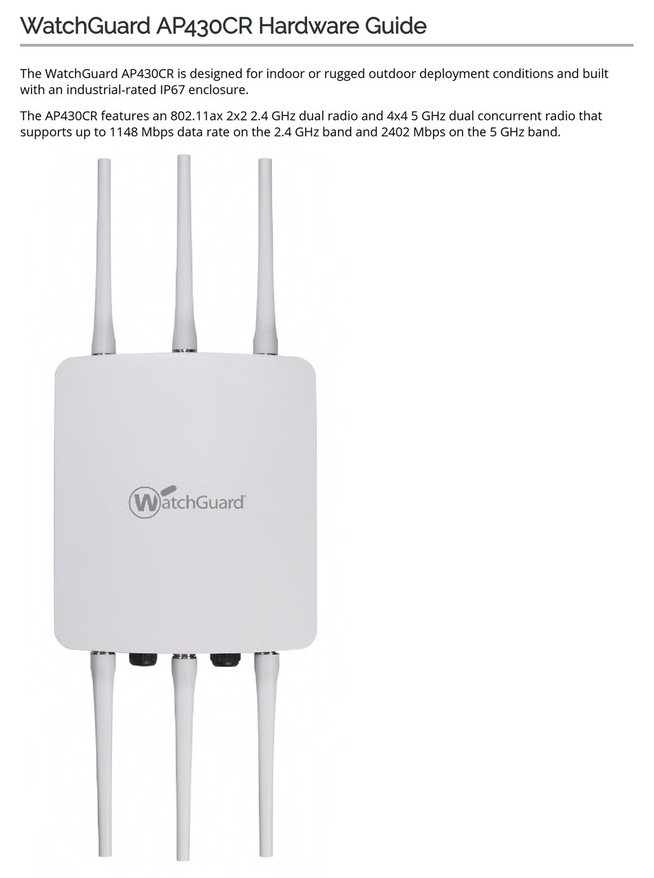 WATCHGUARD AP430CR HARDWARE MANUAL Pdf Download ManualsLib