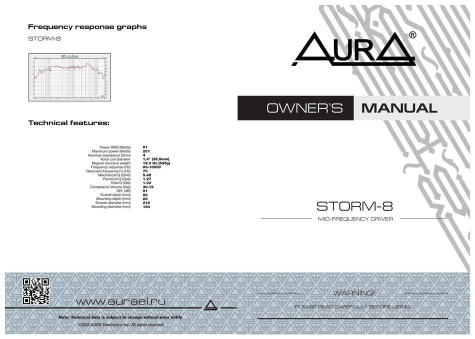 AURA STORM-8 OWNER'S MANUAL Pdf Download | ManualsLib