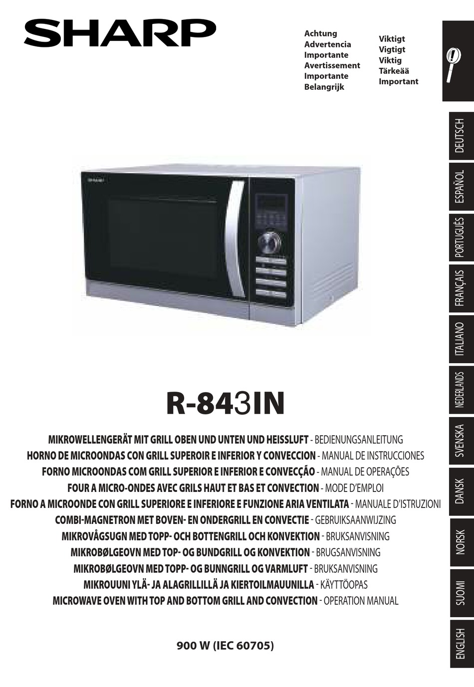 SHARP R 843IN OPERATION MANUAL Pdf Download ManualsLib