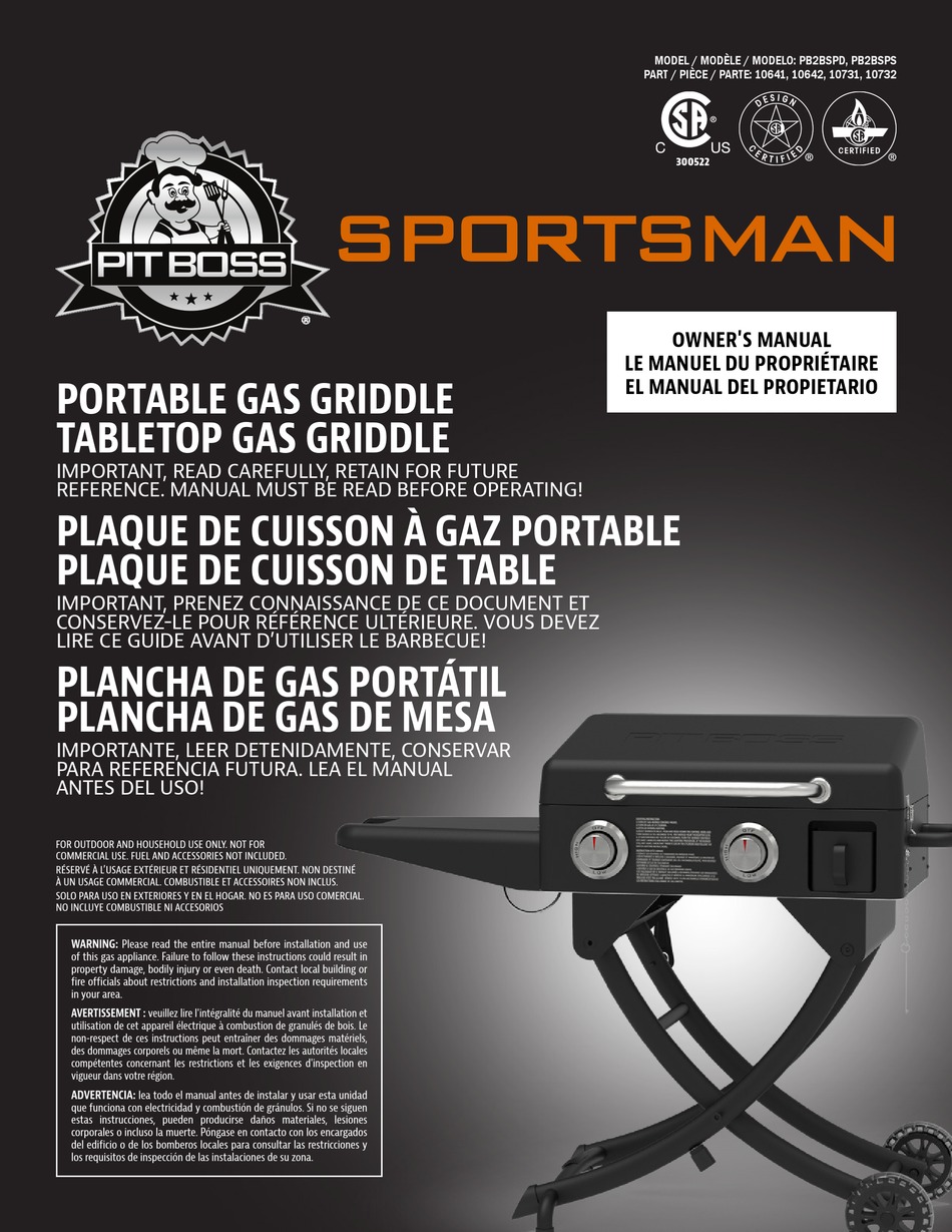 PIT BOSS SPORTSMAN PB2BSPD OWNER