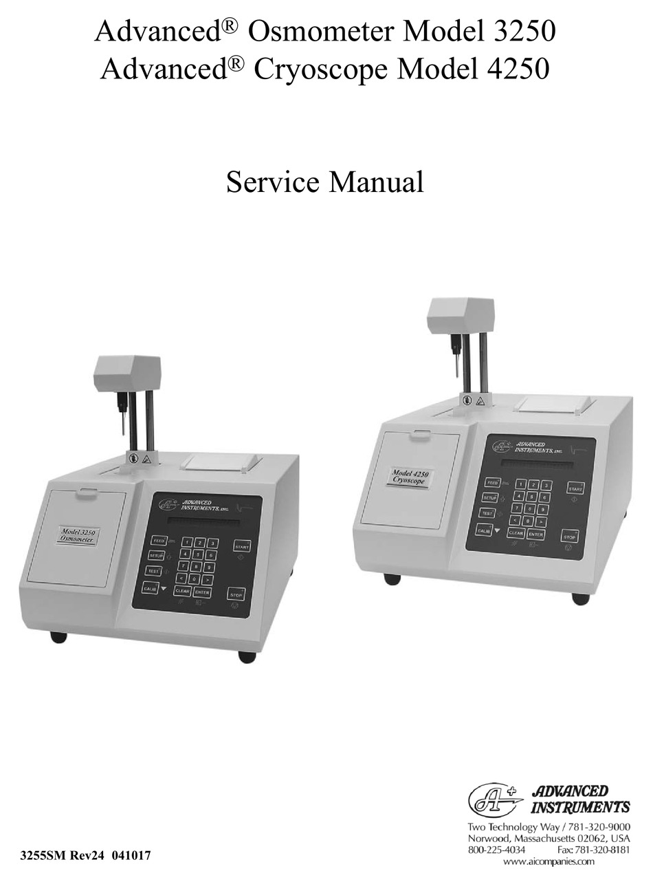 ADVANCED INSTRUMENTS 3250 SERVICE MANUAL Pdf Download ManualsLib
