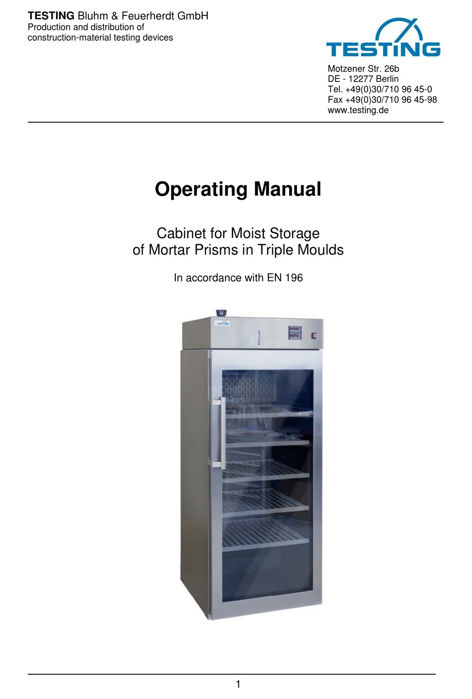 TESTING 1.0330 OPERATING MANUAL Pdf Download | ManualsLib