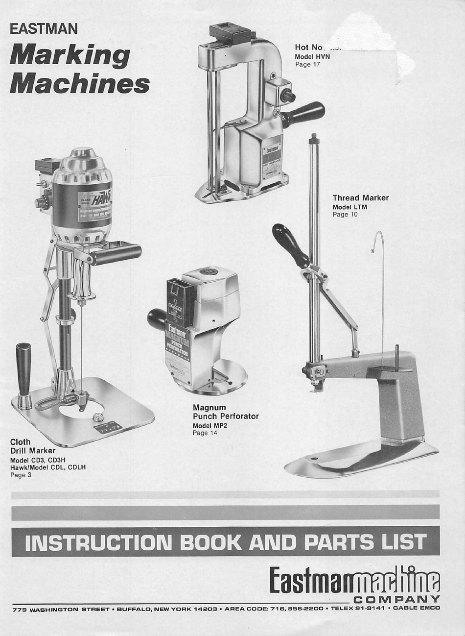 EASTMAN HVN INSTRUCTION BOOK AND PARTS LIST Pdf Download ManualsLib