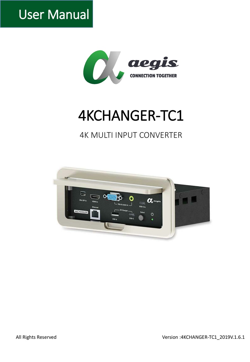 AEGIS 4KCHANGERTC1 USER MANUAL Pdf Download ManualsLib