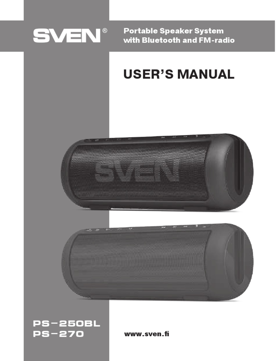 SVEN PS-250BL USER MANUAL Pdf Download | ManualsLib
