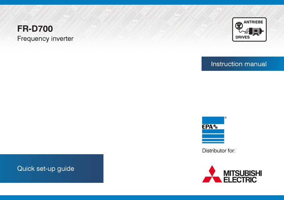 MITSUBISHI ELECTRIC FR-D700 INSTRUCTION MANUAL Pdf Download | ManualsLib