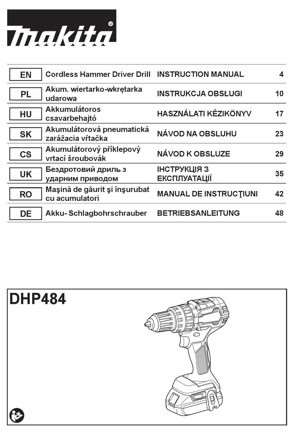 MAKITA DHP484 INSTRUCTION MANUAL Pdf Download | ManualsLib