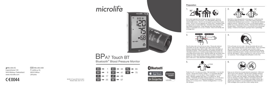 MICROLIFE BP A7 TOUCH BT MANUAL Pdf Download | ManualsLib