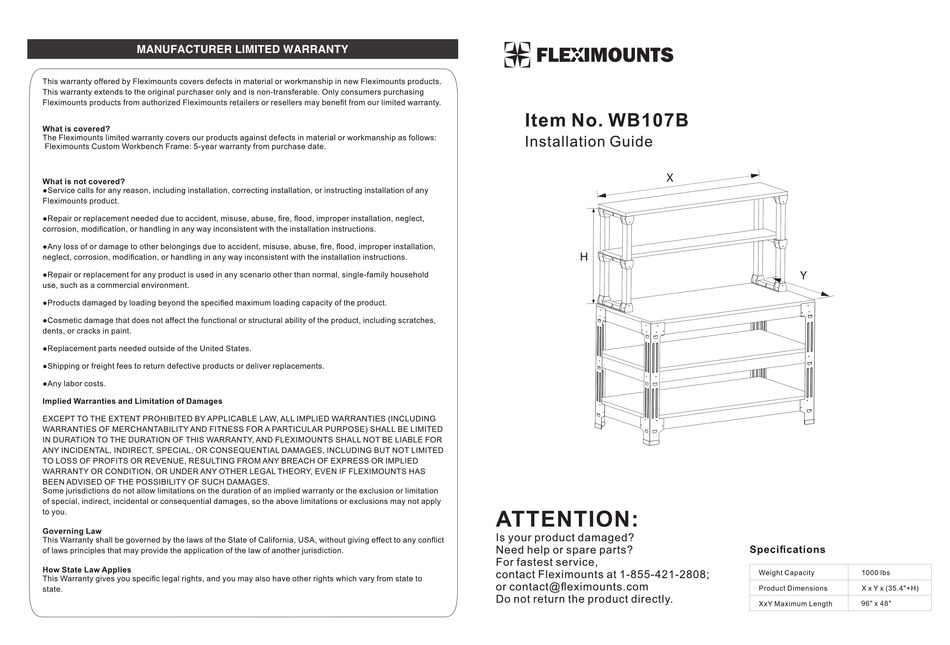 FLEXIMOUNTS WB107B INSTALLATION MANUAL Pdf Download ManualsLib