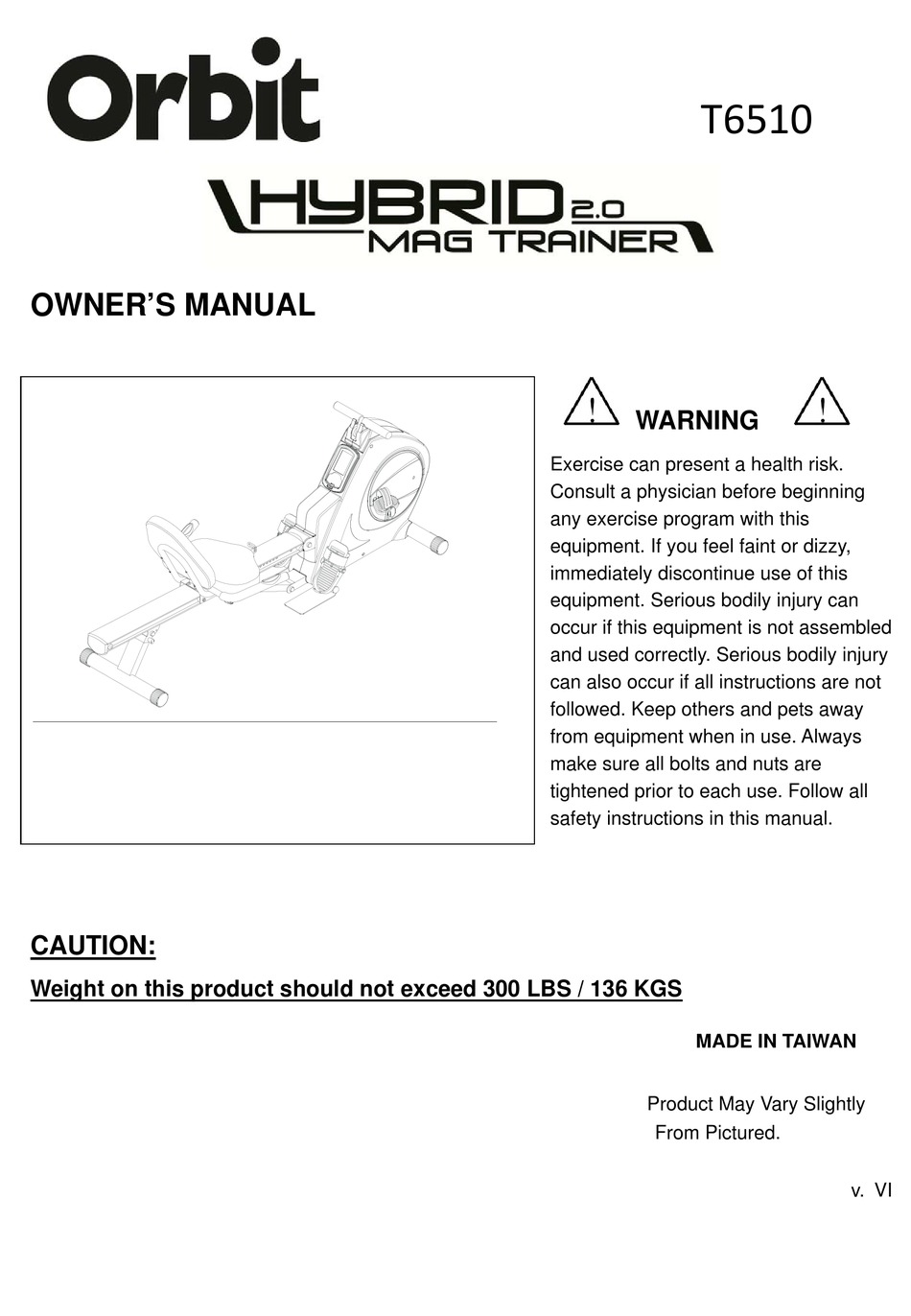 ORBIT HYBRID MAG TRAINER 2.0 OWNER