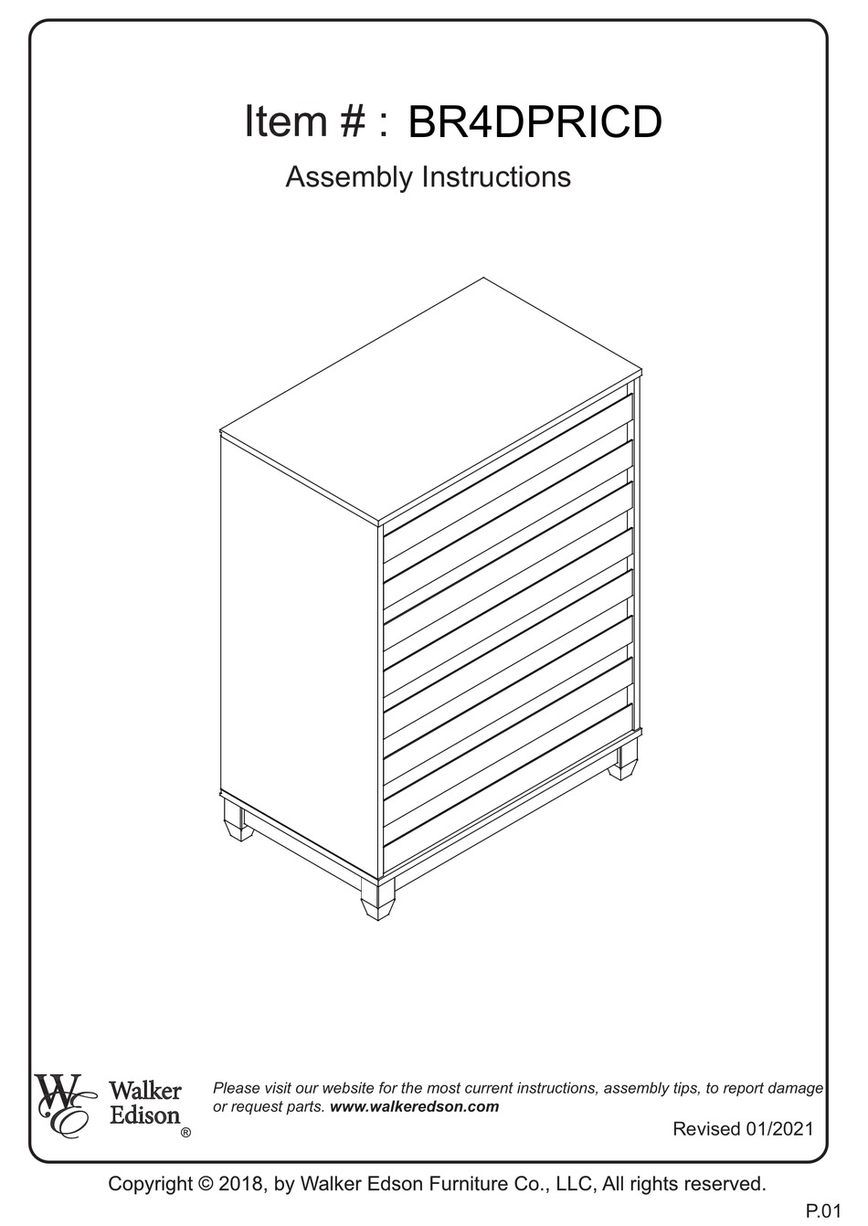 WALKER EDISON BR4DPRICD ASSEMBLY INSTRUCTIONS MANUAL Pdf Download