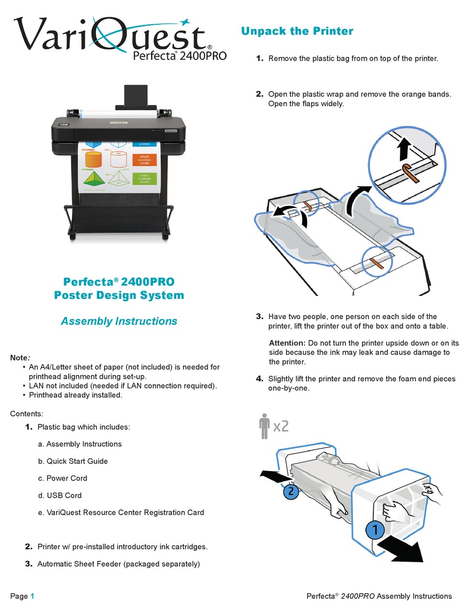 PERFECTA 2400PRO QUICK START MANUAL Pdf Download | ManualsLib