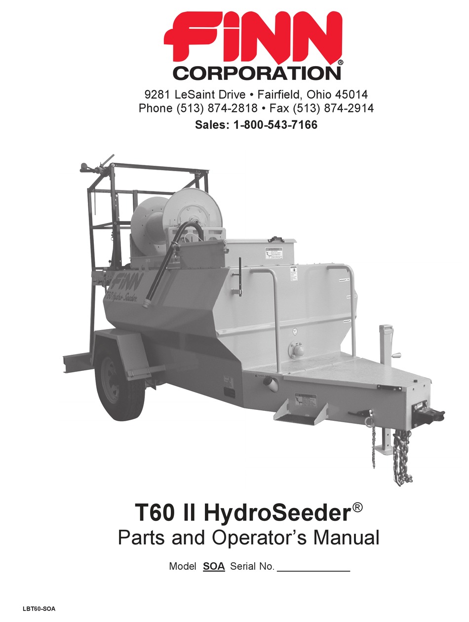 Finn T60 Hydroseeder Parts Manual