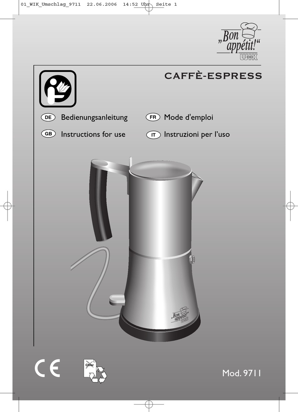 BON APPETIT 9711 INSTRUCTIONS FOR USE MANUAL Pdf Download ManualsLib