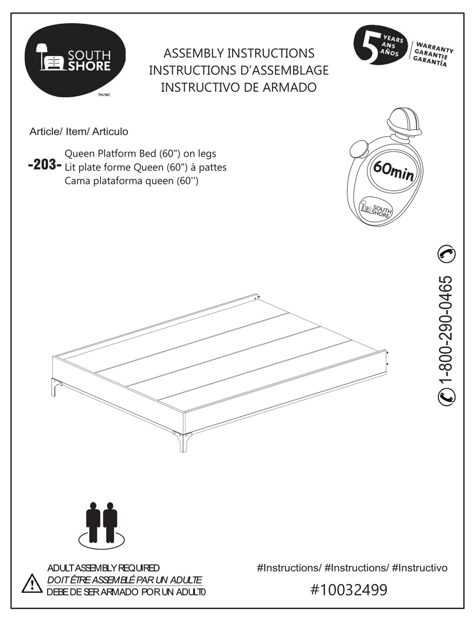 SOUTH SHORE 203 ASSEMBLY INSTRUCTIONS MANUAL Pdf Download ManualsLib