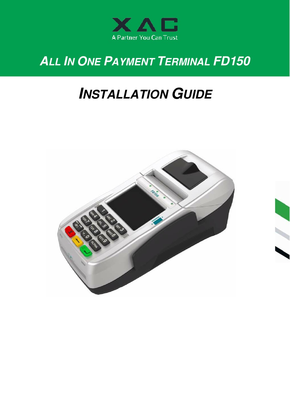 XAC FD150 INSTALLATION MANUAL Pdf Download ManualsLib