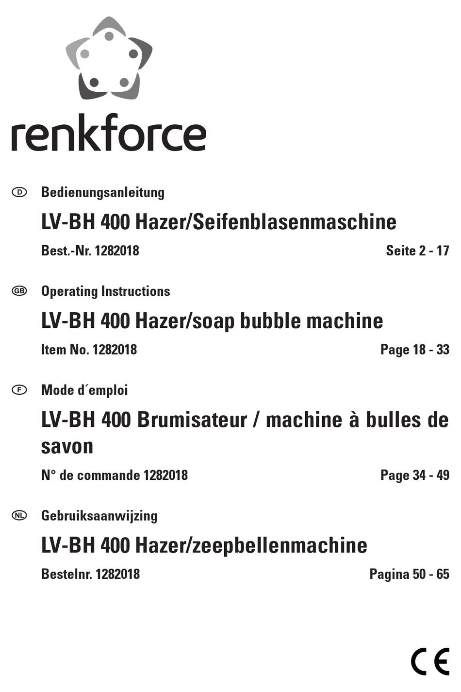 RENKFORCE LVBH 400 OPERATING INSTRUCTIONS MANUAL Pdf Download ManualsLib