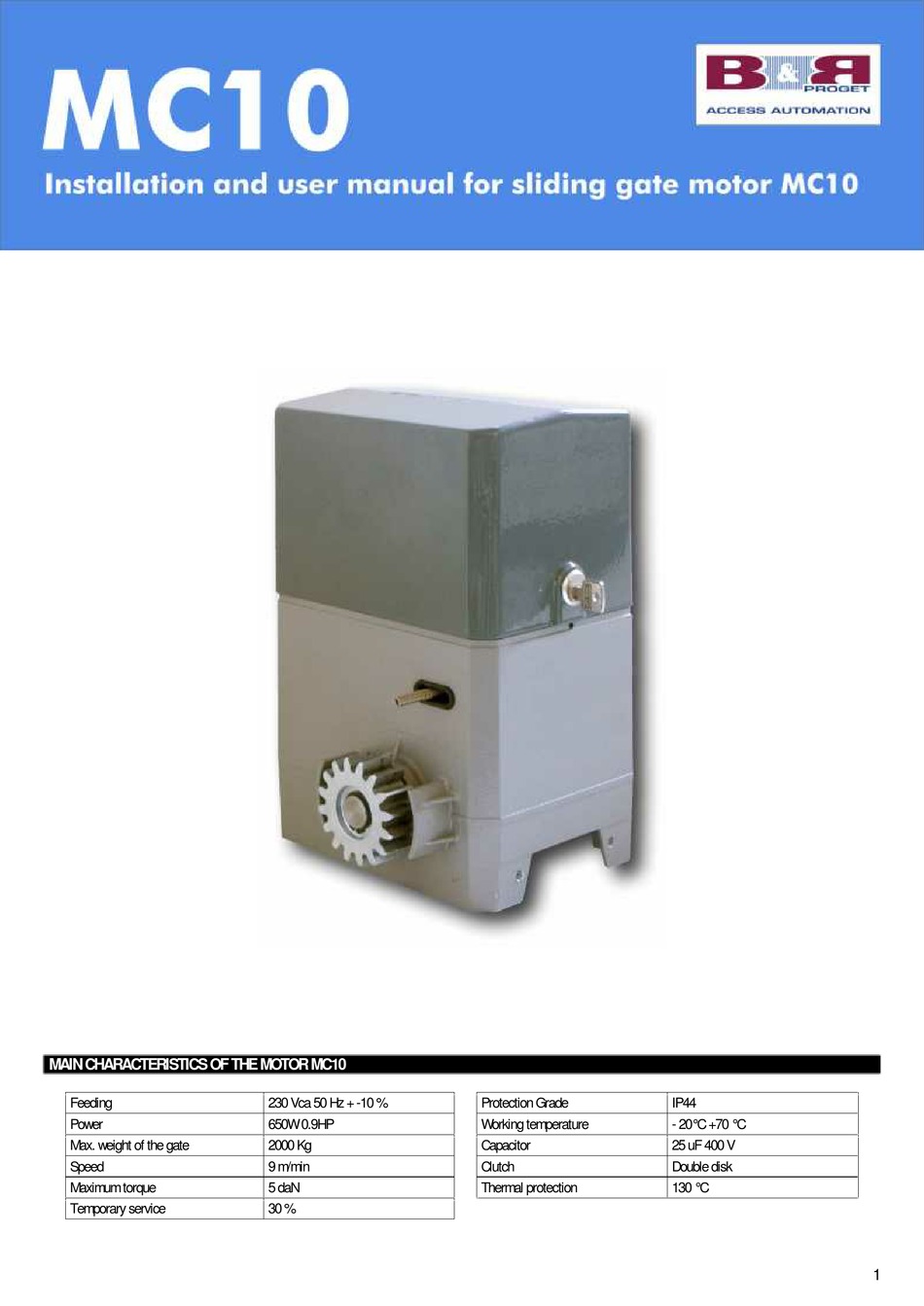 B&R MC10 INSTALLATION AND USER MANUAL Pdf Download ManualsLib