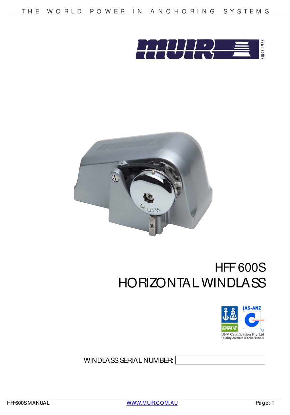 MUIR HFF 600S MANUAL Pdf Download ManualsLib