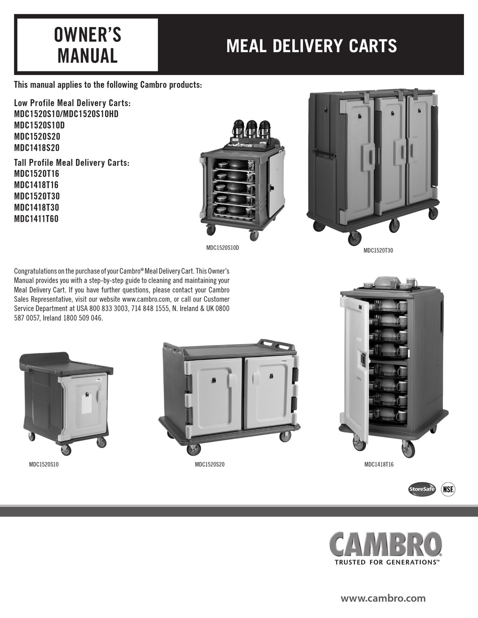 CAMBRO MDC1520S10 OWNER'S MANUAL Pdf Download ManualsLib