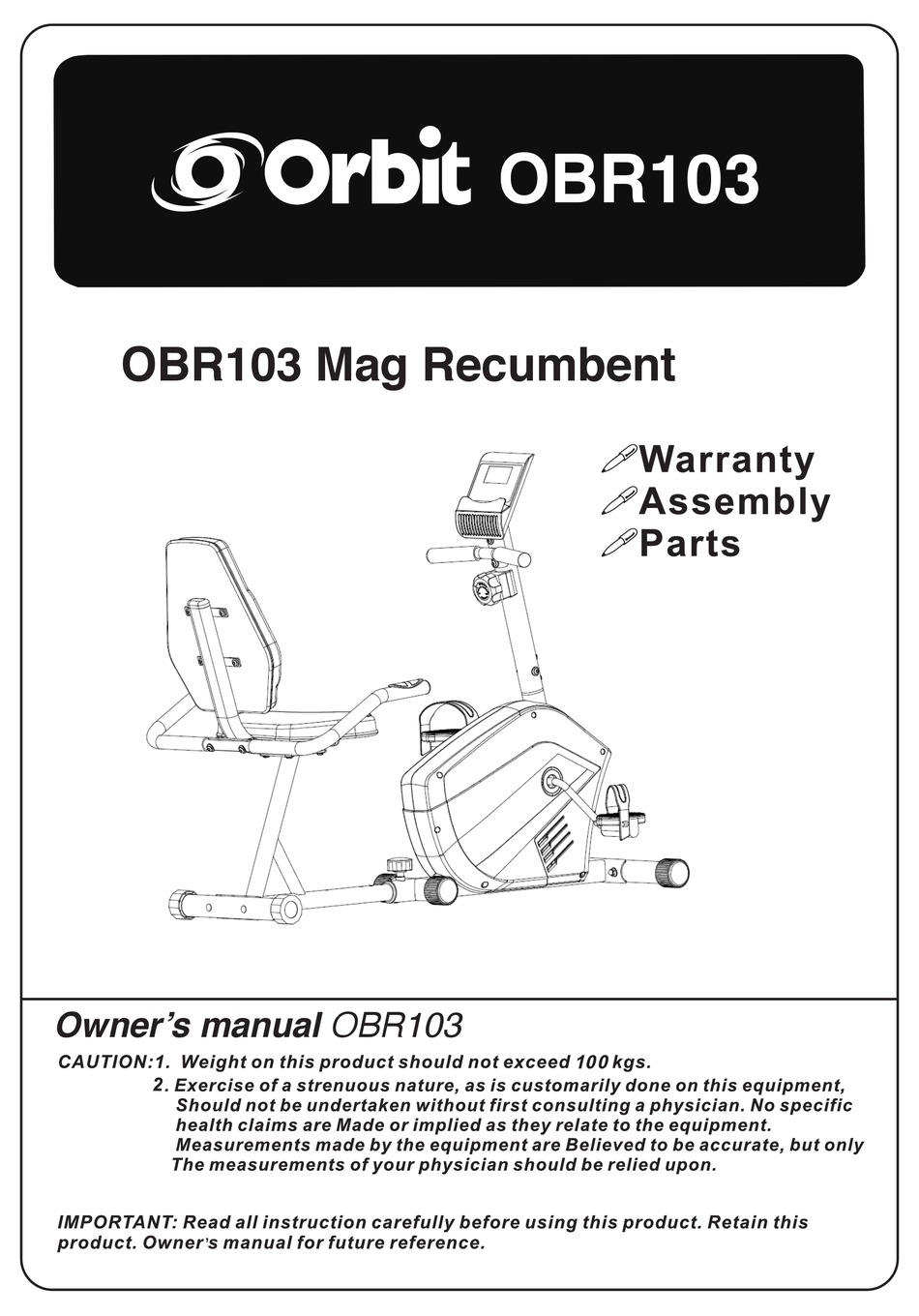 ORBIT OBR103 OWNER