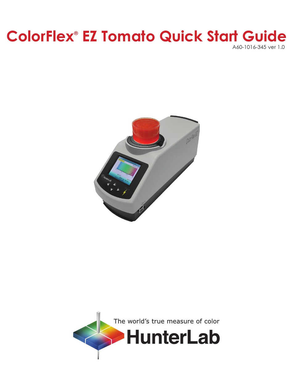 HUNTERLAB COLORFLEX EZ TOMATO QUICK START MANUAL Pdf Download ManualsLib