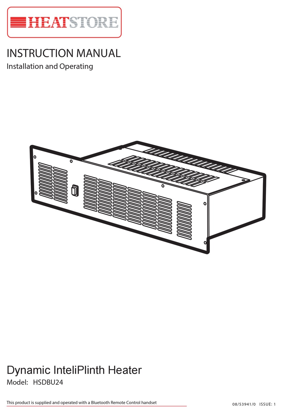 HEATSTORE DYNAMIC INTELIPLINTH HSDBU24 INSTRUCTION MANUAL Pdf Download