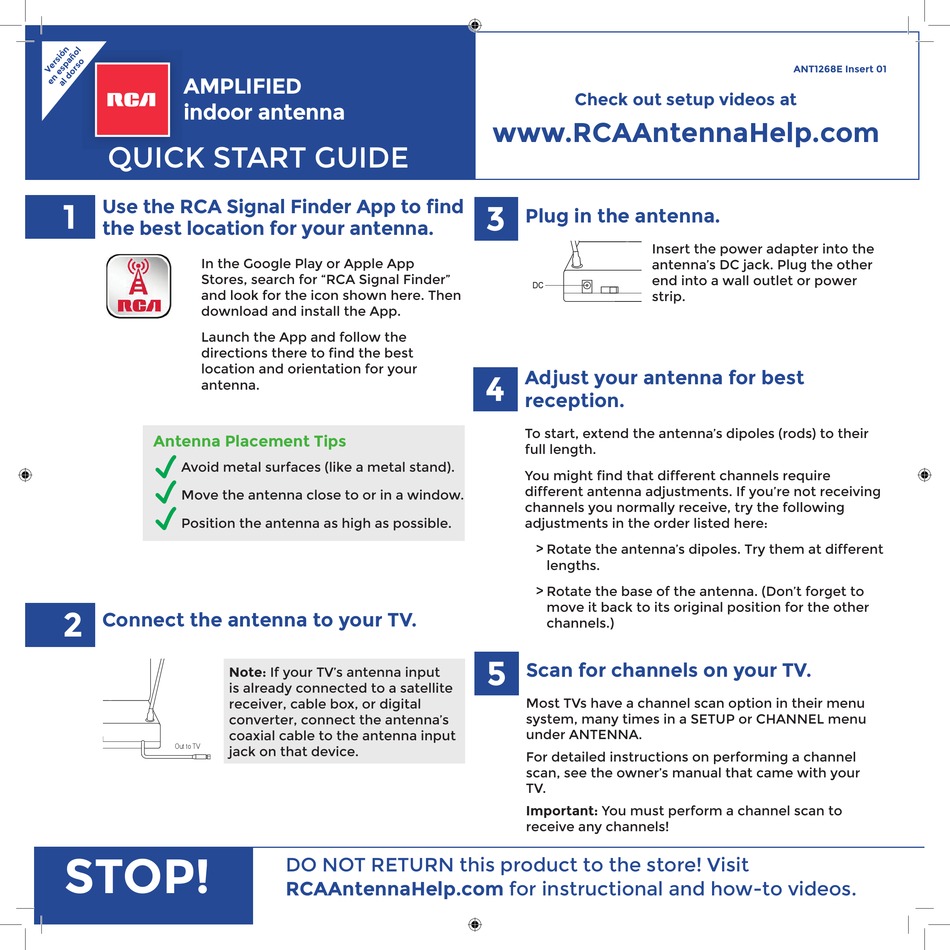 RCA ANT1268E QUICK START MANUAL Pdf Download ManualsLib