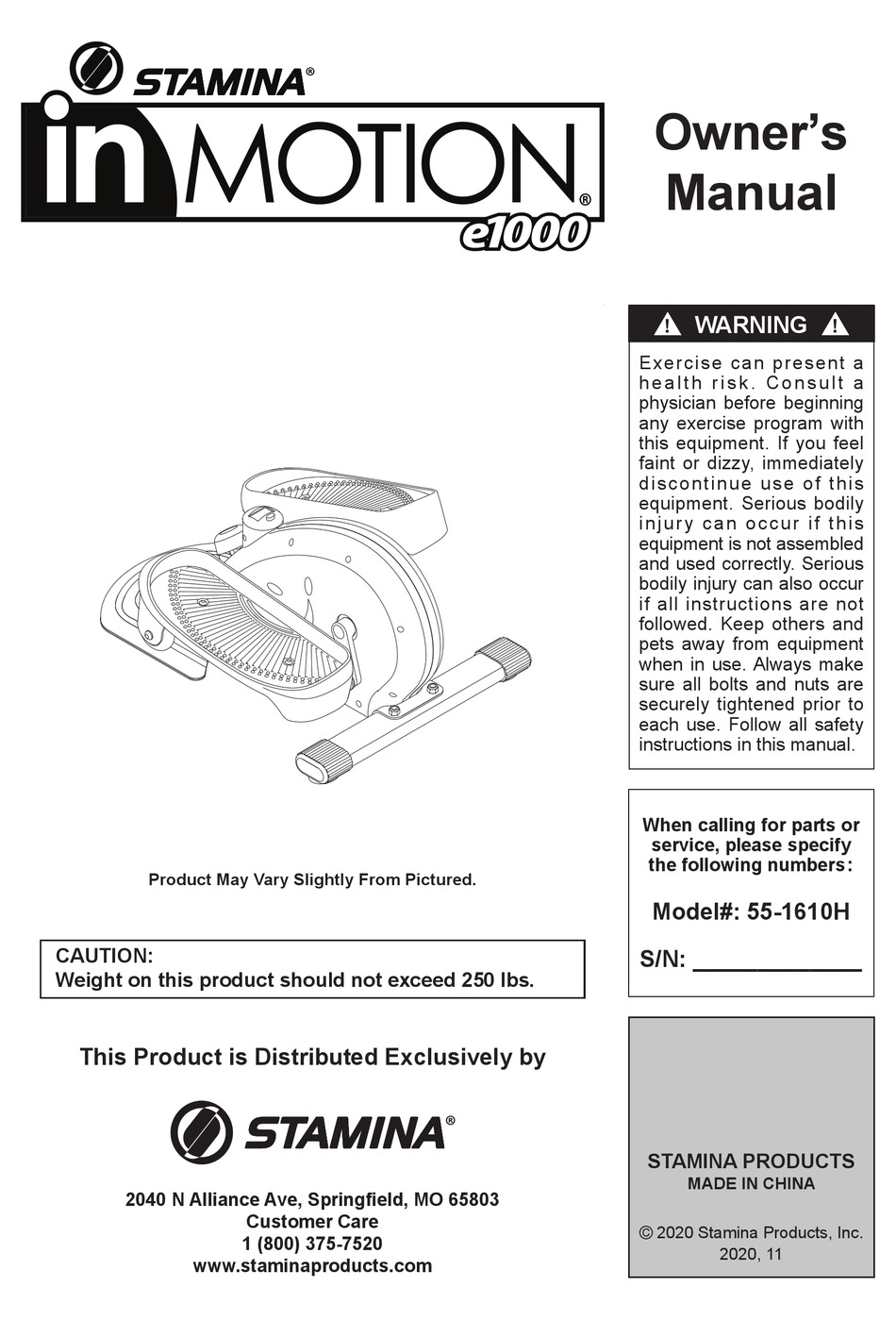 stamina-inmotion-e1000-owner-s-manual-pdf-download-manualslib