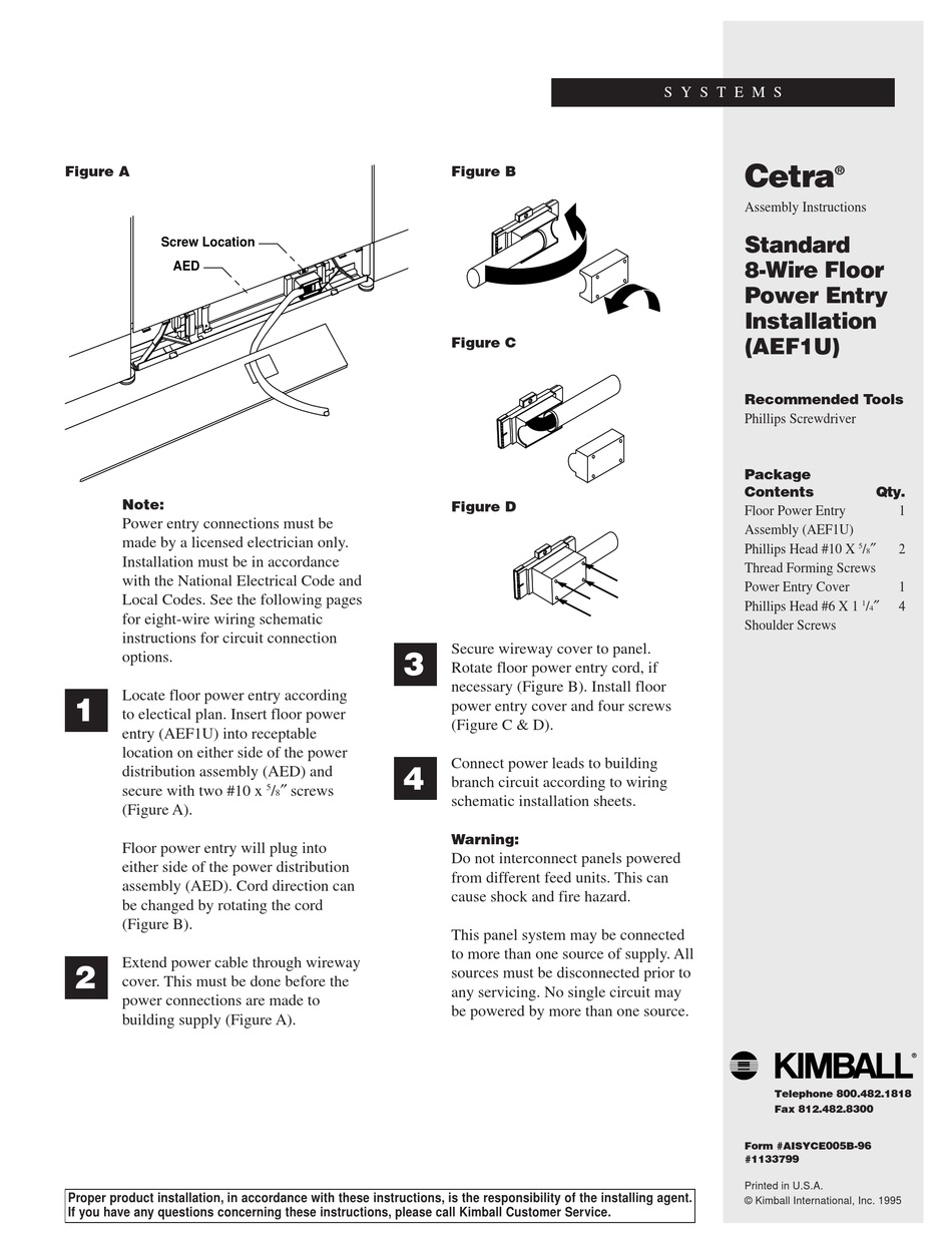 KIMBALL CETRA ASSEMBLY INSTRUCTIONS Pdf Download ManualsLib