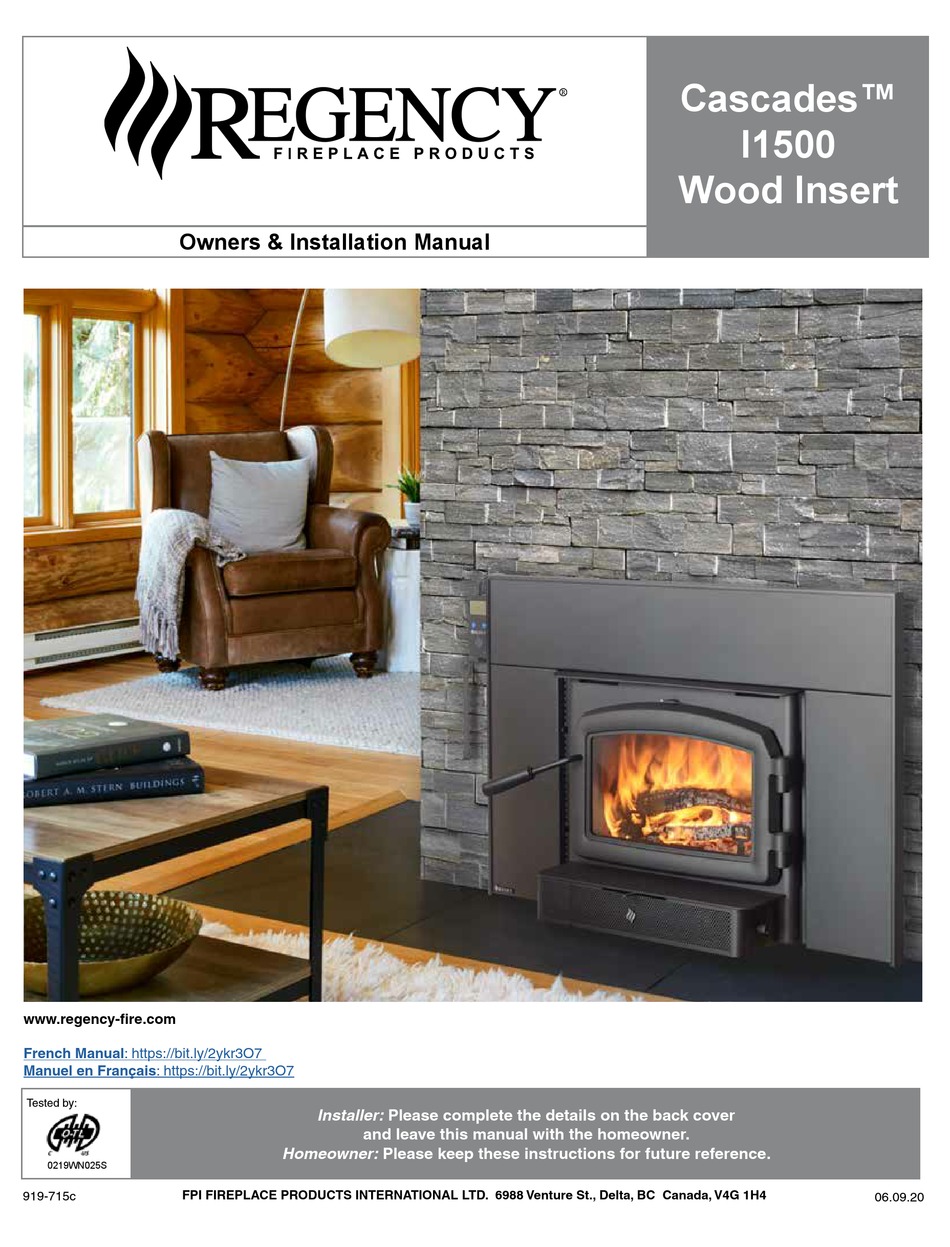 REGENCY CASCADES I1500 OWNERS & INSTALLATION MANUAL Pdf Download