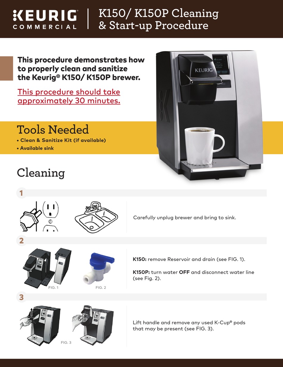 KEURIG K150 CLEANING & STARTUP PROCEDURE Pdf Download ManualsLib