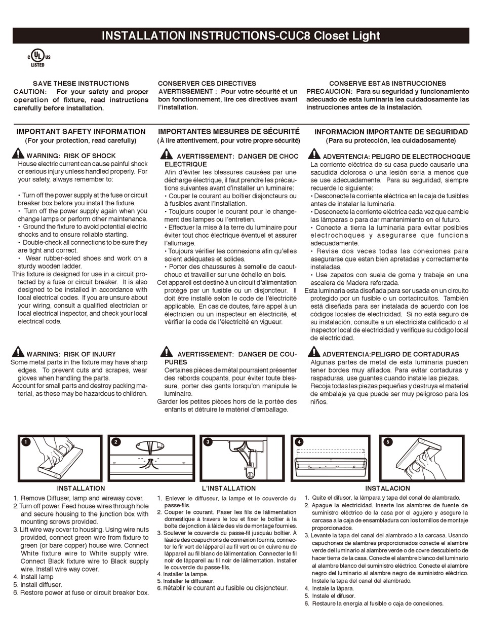 LITHONIA LIGHTING CUC8 INSTALLATION INSTRUCTIONS Pdf Download | ManualsLib