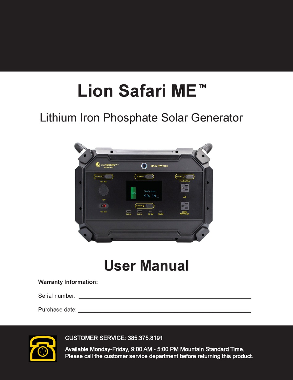 lion safari me manual