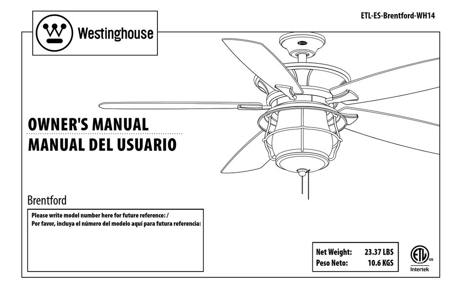 WESTINGHOUSE ETL-ES-BRENTFORD-WH14 OWNER'S MANUAL Pdf Download | ManualsLib