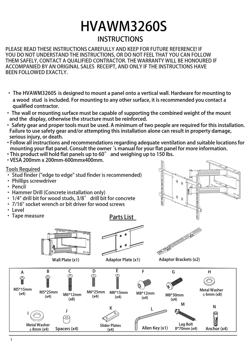 DISPLAYS2GO HVAWM3260S INSTRUCTIONS Pdf Download ManualsLib