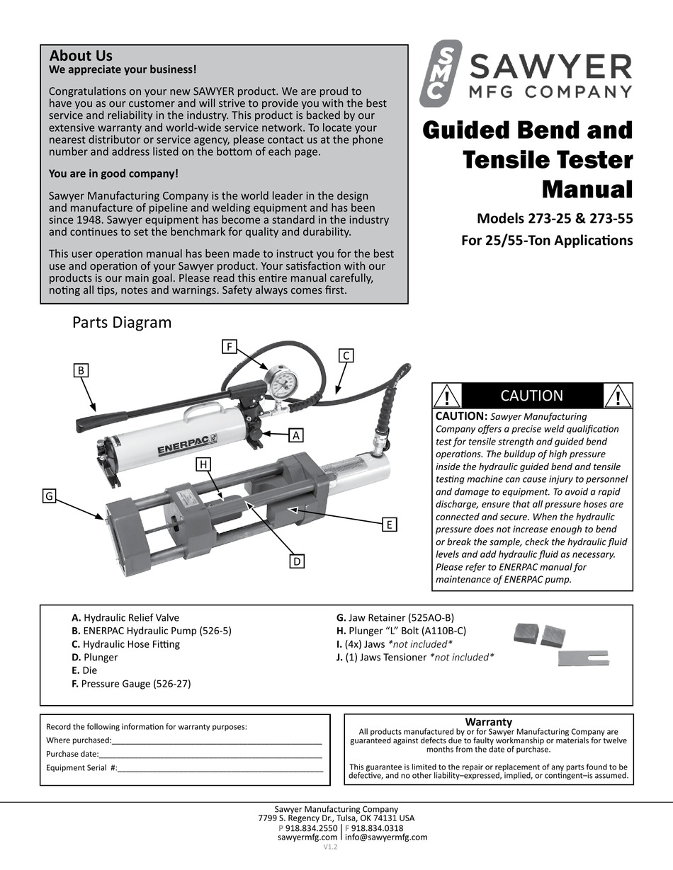 SAWYER 27325 MANUAL Pdf Download ManualsLib