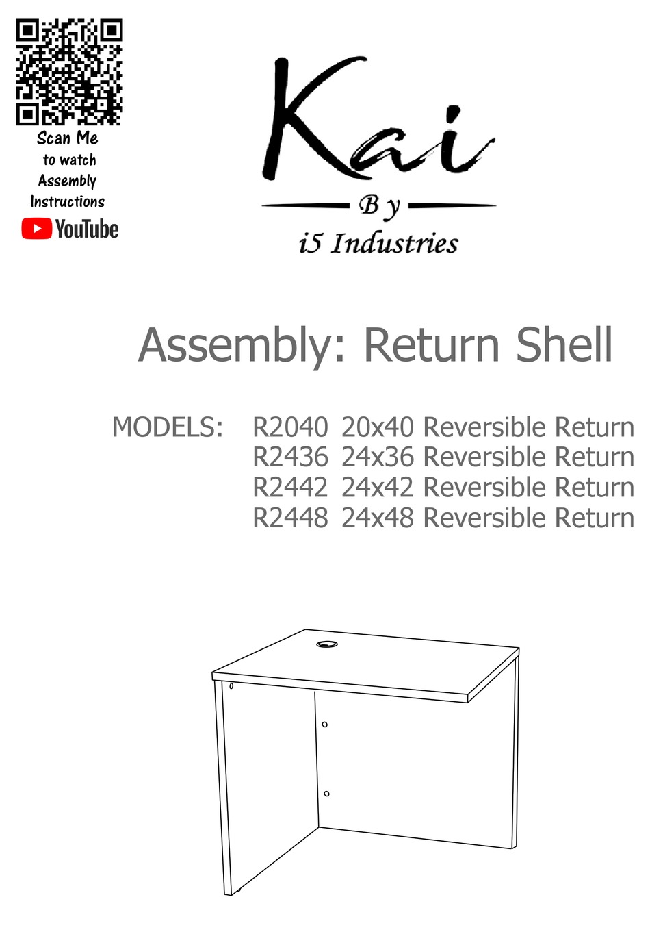 I5 INDUSTRIES KAI R2040 ASSEMBLY Pdf Download ManualsLib