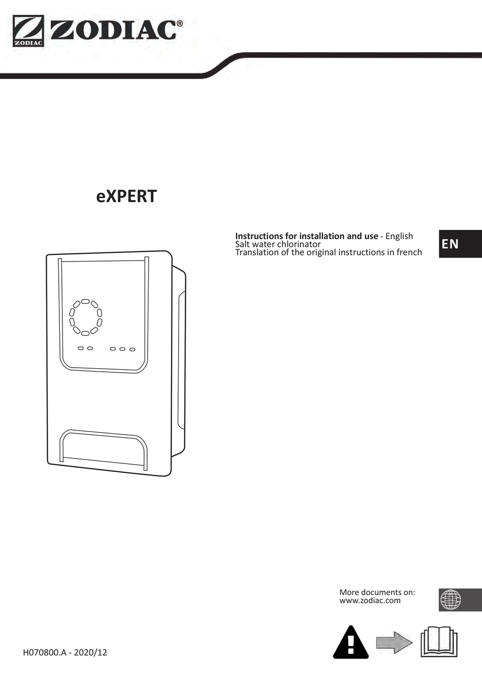 ZODIAC EXPERT INSTRUCTIONS FOR INSTALLATION AND USE MANUAL Pdf Download