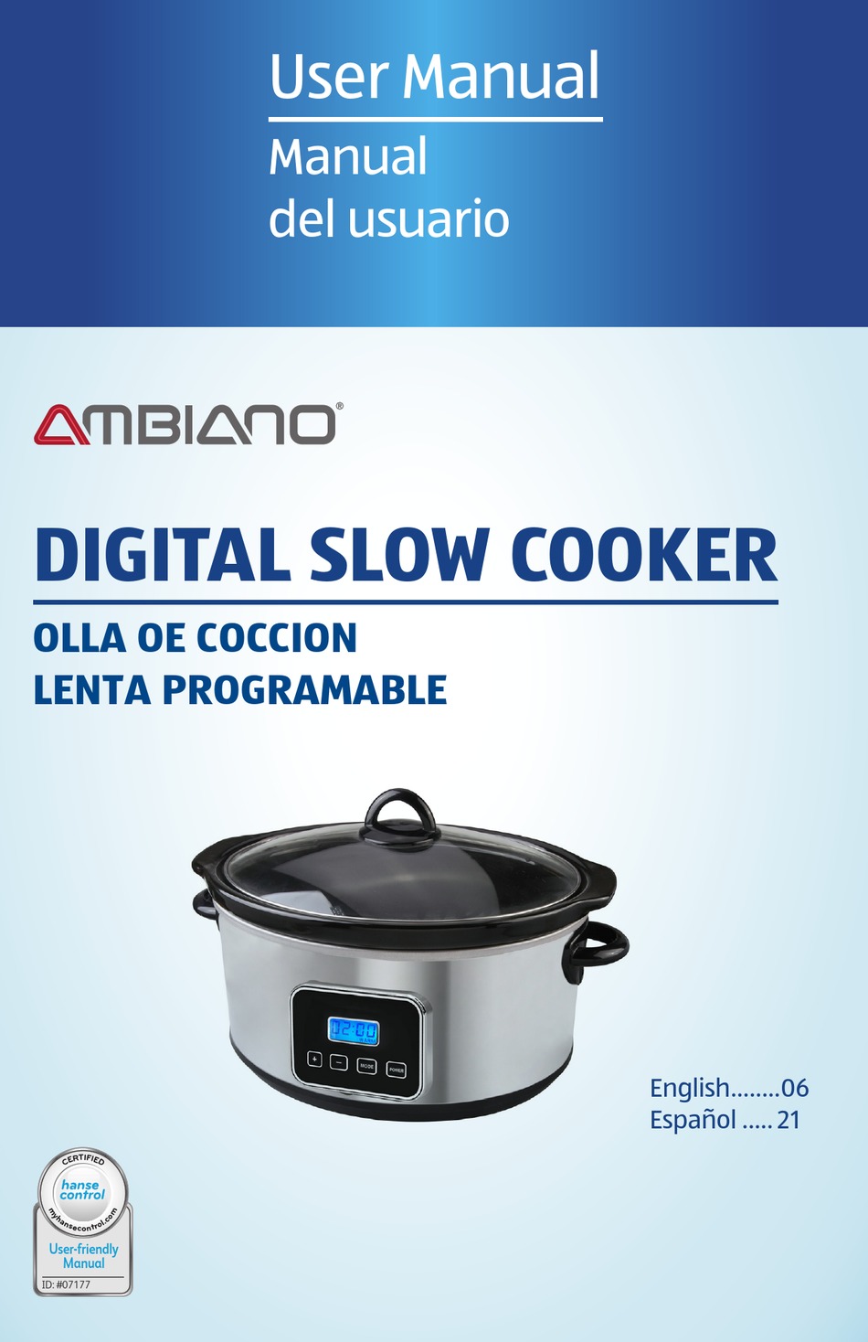 Ambiano digital multi online cooker manual