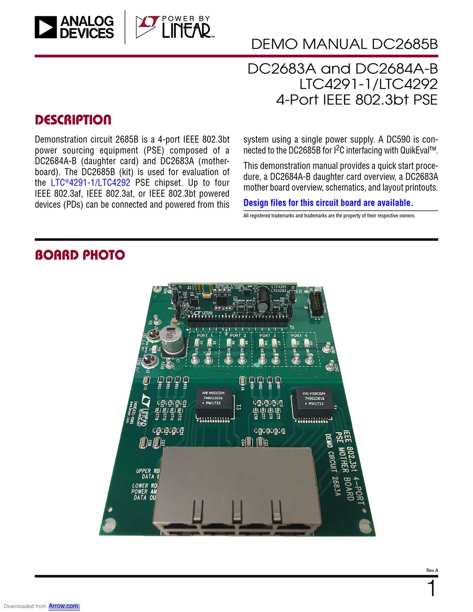LINEAR ANALOG DEVICES DC2685B DEMO MANUAL Pdf Download ManualsLib