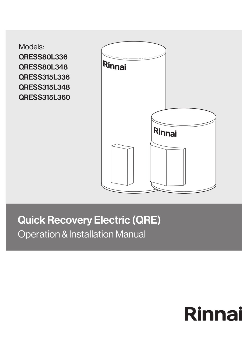 RINNAI QRESS80L336 OPERATION & INSTALLATION MANUAL Pdf Download ...