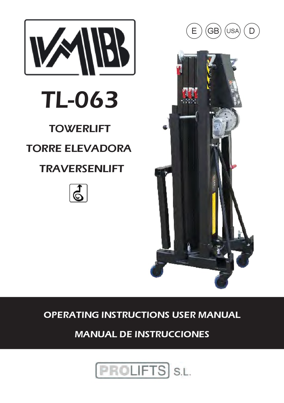 Vmb Pro Lifts Tl Operating Instructions User Manual Pdf Download