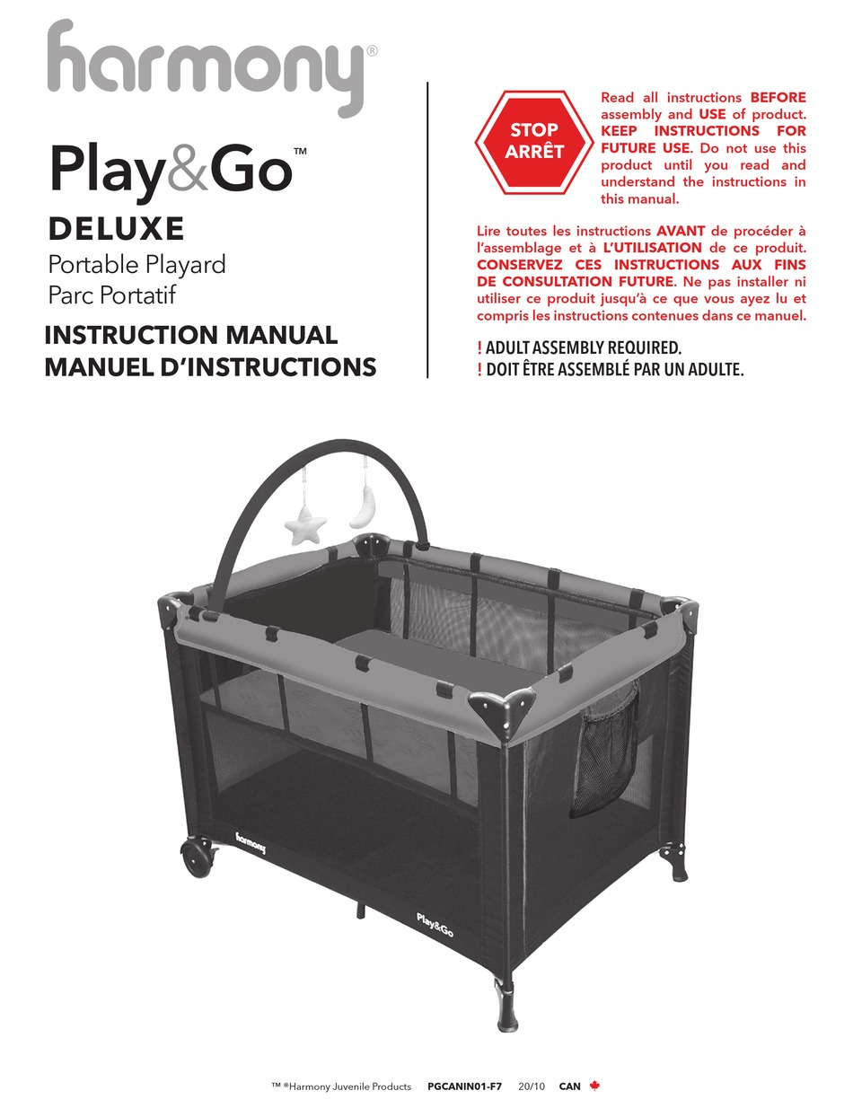 harmony play and go travel cot